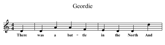 Geordie - staff notation
