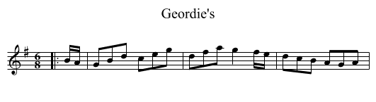 Geordie's - staff notation