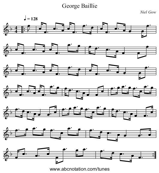 George Baillie - staff notation