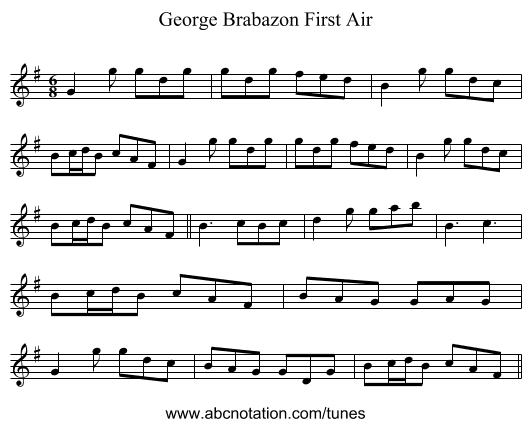 George Brabazon First Air - staff notation