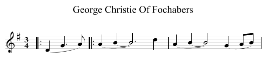George Christie Of Fochabers - staff notation