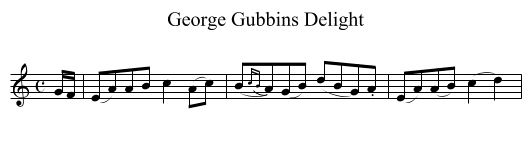 George Gubbins Delight - staff notation
