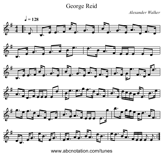 George Reid - staff notation