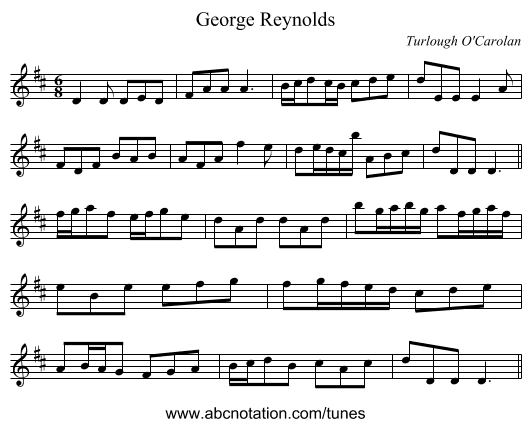 George Reynolds - staff notation