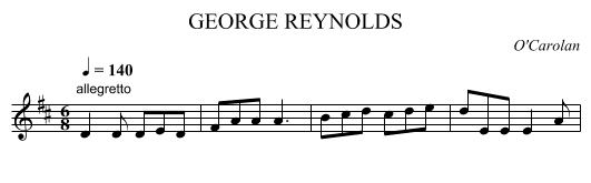 GEORGE REYNOLDS - staff notation