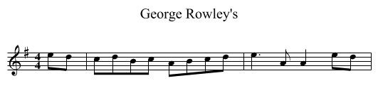 George Rowley's - staff notation