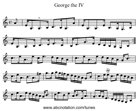 George the IV - staff notation