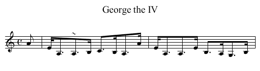 George the IV - staff notation