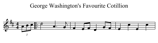 George Washington's Favourite Cotillion - staff notation