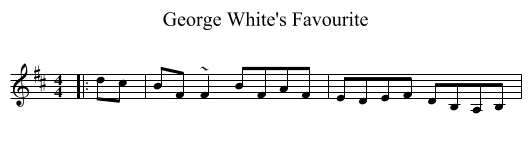 George White's Favourite - staff notation