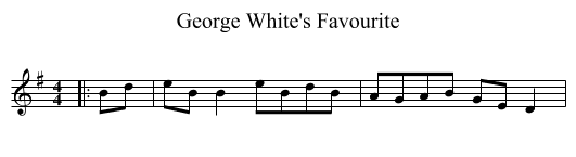 George White's Favourite - staff notation