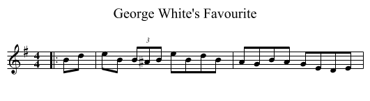 George White's Favourite - staff notation