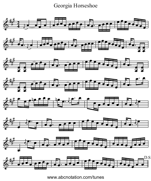 Georgia Horseshoe - staff notation