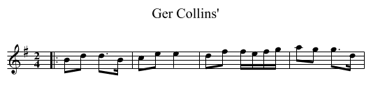 Ger Collins' - staff notation