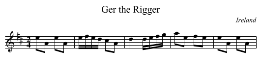 Ger the Rigger - staff notation