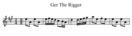 Ger The Rigger - staff notation