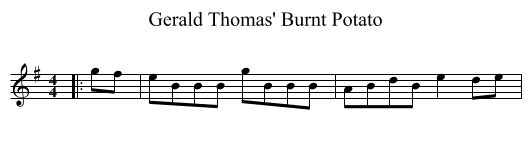 Gerald Thomas' Burnt Potato - staff notation
