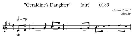 Geraldine's Daughter        (air)        0189 - staff notation