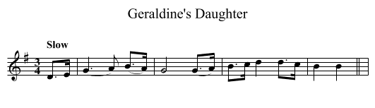 Geraldine's Daughter - staff notation