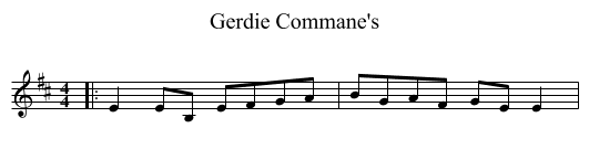 Gerdie Commane's - staff notation