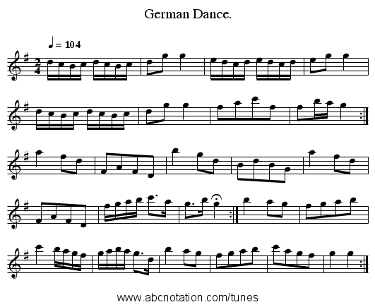 German Dance. - staff notation