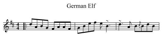 German Elf - staff notation