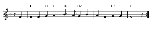 German folk song - staff notation