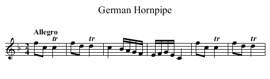 German Hornpipe - staff notation