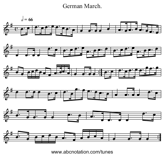 German March. - staff notation