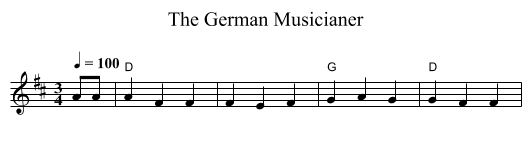 German Musicianer, The - staff notation