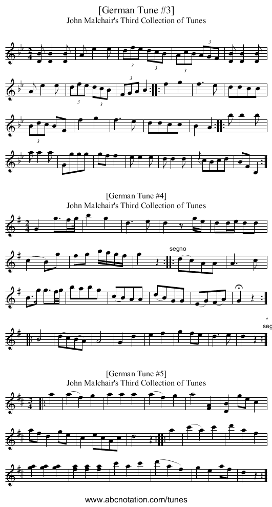[German Tune #3] - staff notation