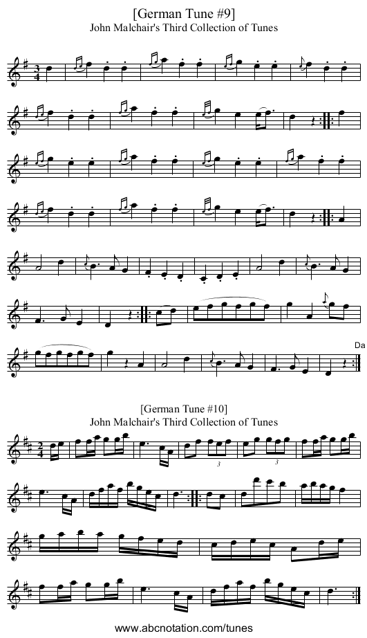 [German Tune #9] - staff notation