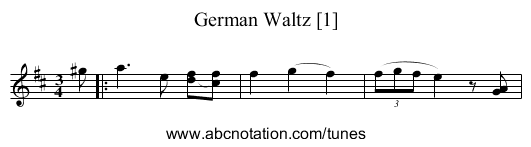 German Waltz [1] - staff notation
