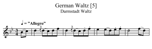 German Waltz [5] - staff notation