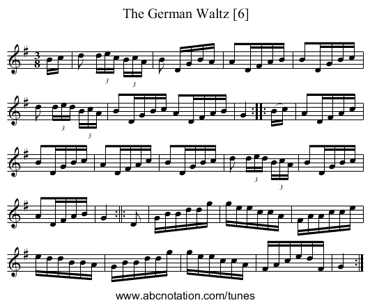 German Waltz [6], The - staff notation