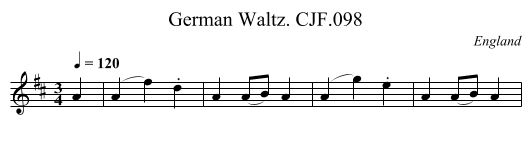 German Waltz. CJF.098 - staff notation