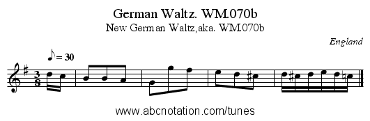 German Waltz. WM.070b - staff notation
