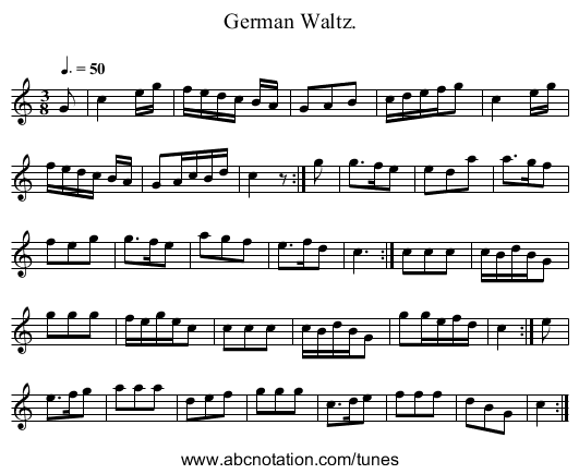 German Waltz. - staff notation