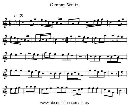 German Waltz. - staff notation