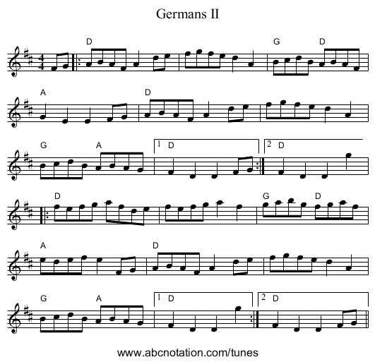 Germans II - staff notation