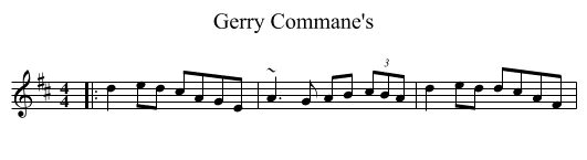 Gerry Commane's - staff notation