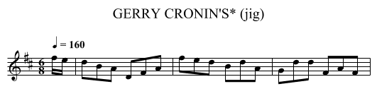 GERRY CRONIN'S* (jig) - staff notation