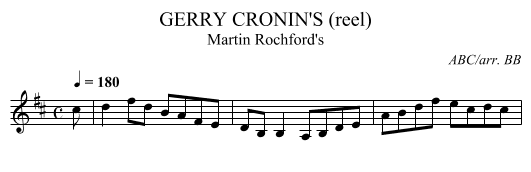 GERRY CRONIN'S (reel) - staff notation