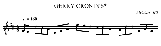 GERRY CRONIN'S* - staff notation