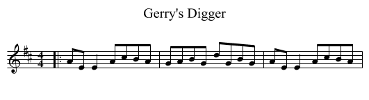 Gerry's Digger - staff notation
