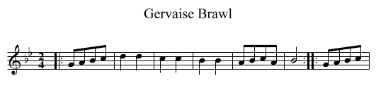 Gervaise Brawl - staff notation