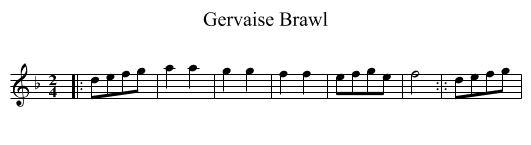 Gervaise Brawl - staff notation