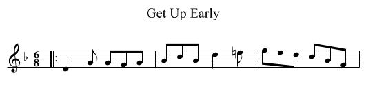 Get Up Early - staff notation
