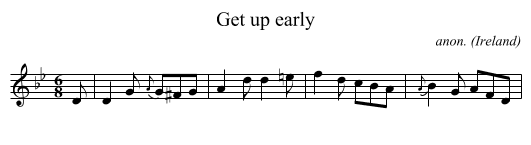 Get up early - staff notation