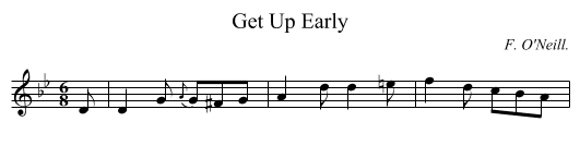 Get Up Early - staff notation